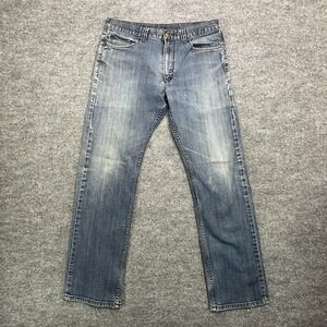 RVCA Jeans Men's Blue Denim Pockets Mid Rise Relaxed Straight Zip Fly - 32x31